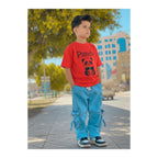 Boys Denim Pant and T-Shirt Set Panda and Graphic Prints - 11 Red Panda Text