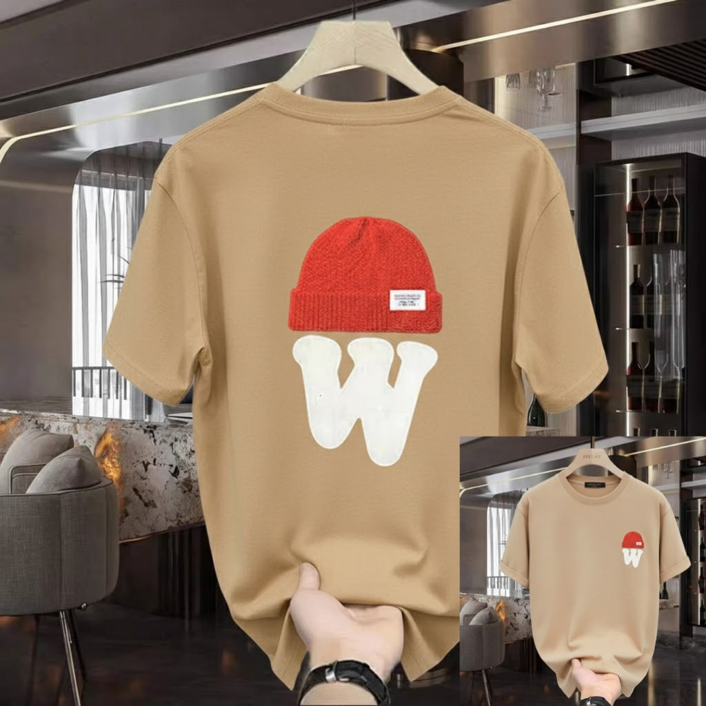 Premium Drop Shoulder T-Shirt - 11 Beige Cap W Graphic