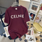 Premium Drop Shoulder T-Shirt Logo Graphic Collection - Maroon Letter Print
