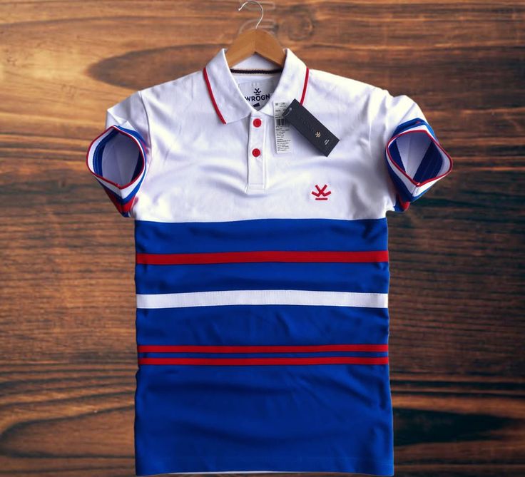 Premium Half Sleeve Polo Shirt - White Blue Red Stripe