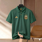 Premium Rubber Print World Cup Polo Shirt Argentina - Green