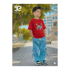 Boys Denim Pant and T-Shirt Set Panda and Graphic Prints - 13 Red Horse Graphic