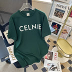 Premium Drop Shoulder T-Shirt Logo Graphic Collection - Green Letter Print