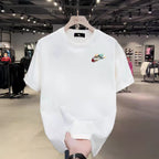 Premium Drop Shoulder T-Shirt Sports Graphic Collection - White Small Swoosh Logo
