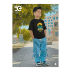 Boys Denim Pant and T-Shirt Set Panda and Graphic Prints - 14 Black Palm Sunset