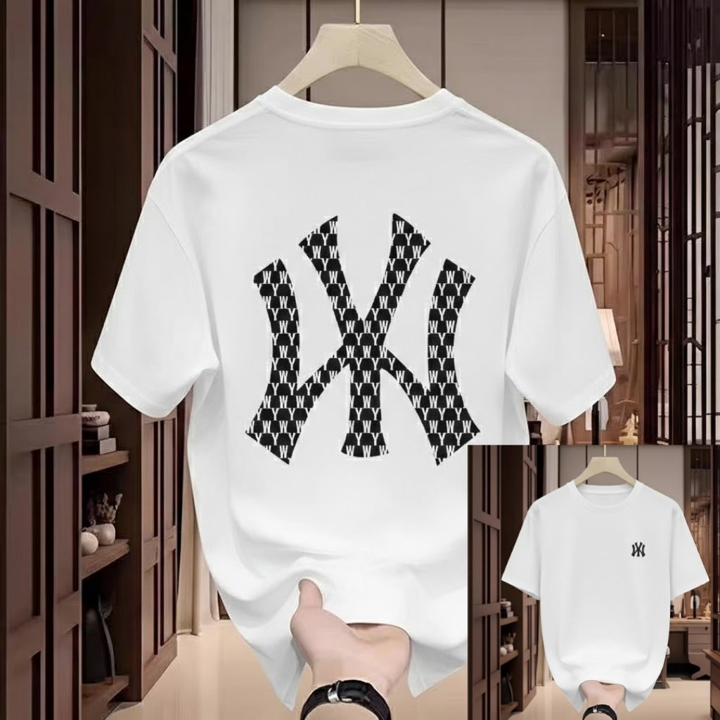 Premium Drop Shoulder T-Shirt - 14 White Checker X Graphic