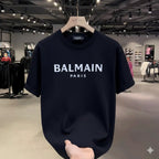 Premium Drop Shoulder T-Shirt Text Graphic Collection - Black Paris Print