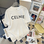 Premium Drop Shoulder T-Shirt Logo Graphic Collection - White Letter Print