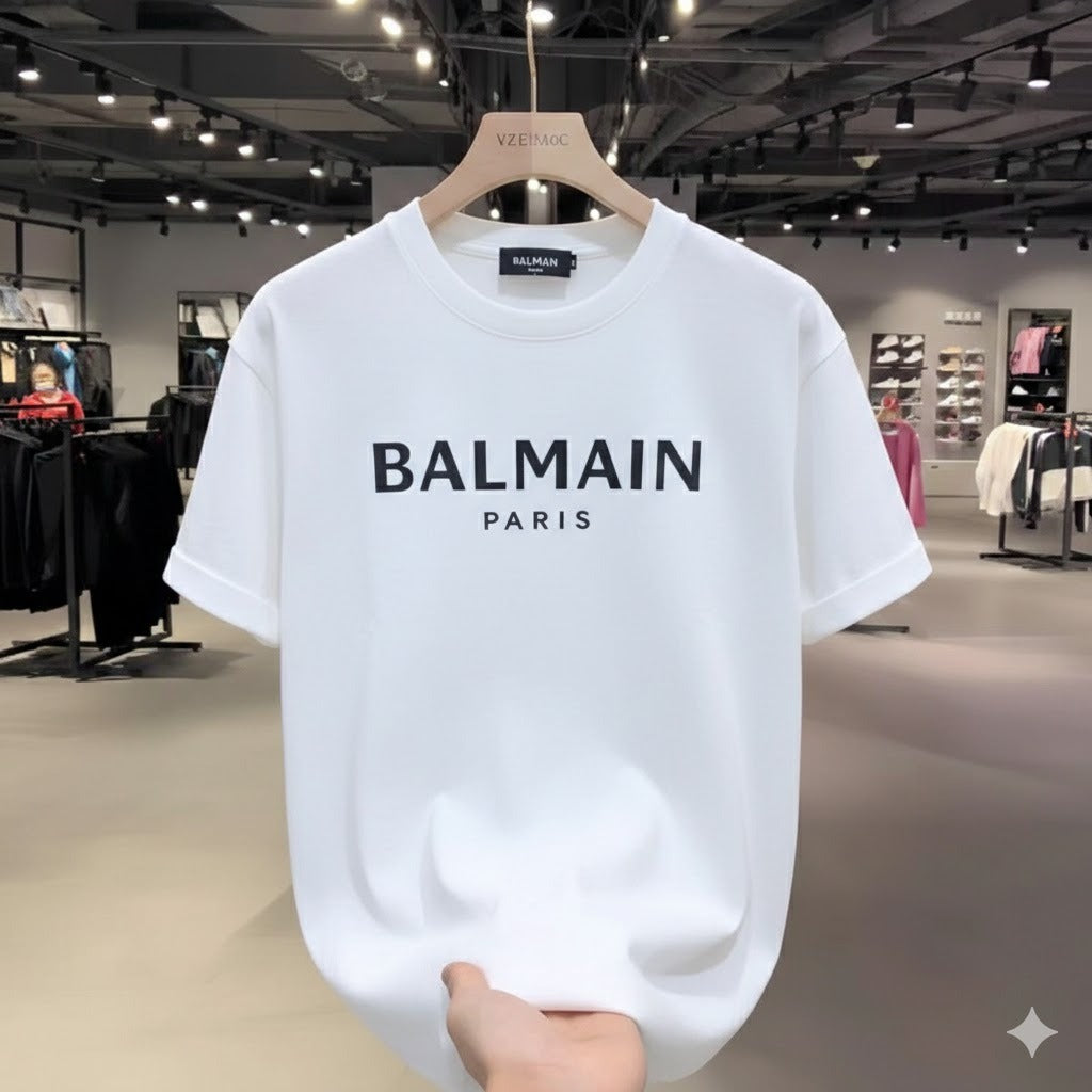 Premium Drop Shoulder T-Shirt Text Graphic Collection - White Paris Print
