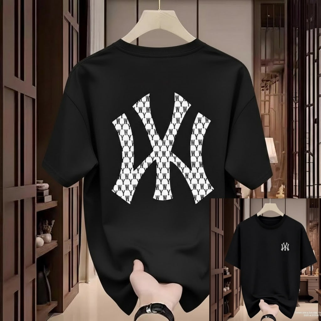 Premium Drop Shoulder T-Shirt - 16 Black Checker X Graphic