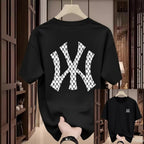 Premium Drop Shoulder T-Shirt - 16 Black Checker X Graphic