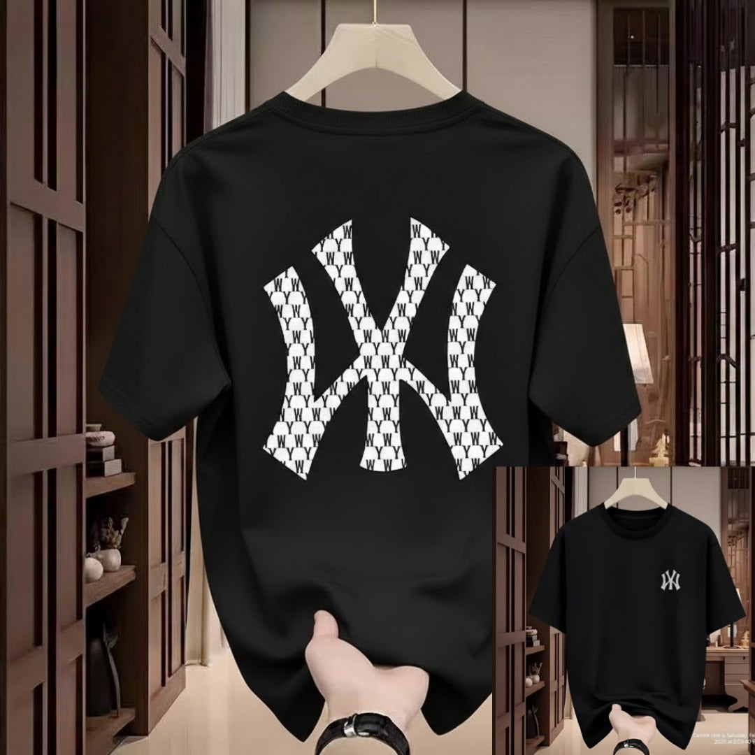 Premium Drop Shoulder T-Shirt - 16 Black Checker X Graphic
