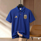 Premium Rubber Print World Cup Polo Shirt Argentina - Royal Blue