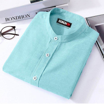 Men's Solid Colour Cotton Full Sleeve Shirt Mint product photo | OmegaBD