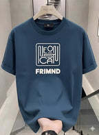 Premium Drop Shoulder T-Shirt Logo Graphic Collection - Blue Square Print