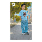 Boys Denim Pant and T-Shirt Set Graphic Prints - 18 Sky Blue Hero Mask