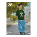 Boys Denim Pant and T-Shirt Set Panda and Graphic Prints - 18 Green Lion Graphic