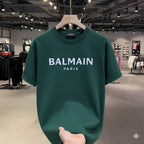 Premium Drop Shoulder T-Shirt Text Graphic Collection - Green Paris Print