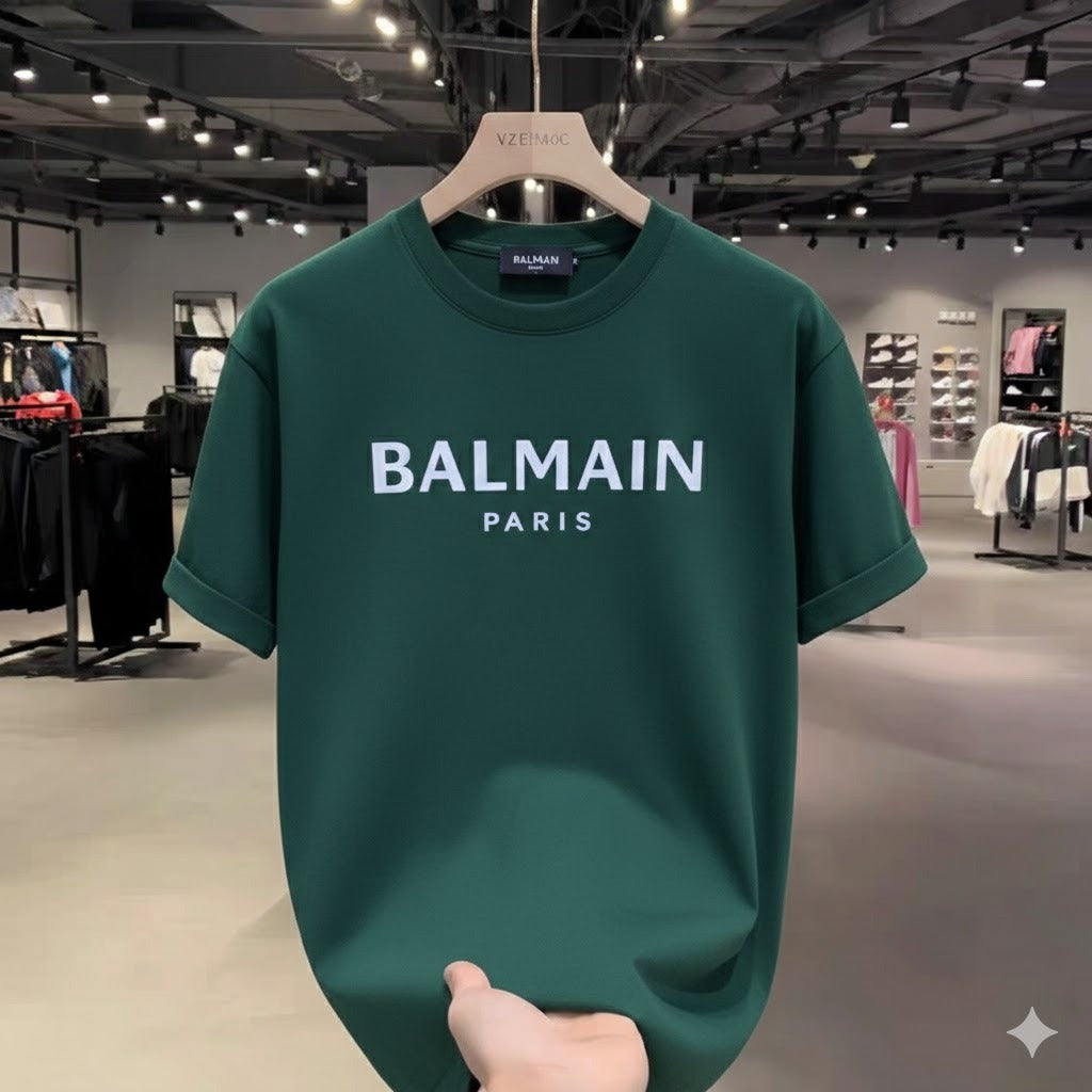 Premium Drop Shoulder T-Shirt Text Graphic Collection - Green Paris Print