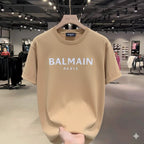 Premium Drop Shoulder T-Shirt Text Graphic Collection - Beige Paris Print