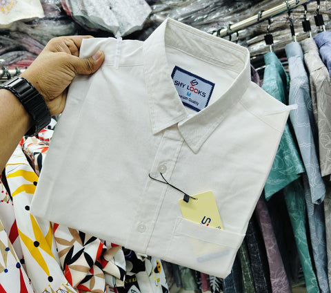 Premium Solid Shirt White product photo | OmegaBD
