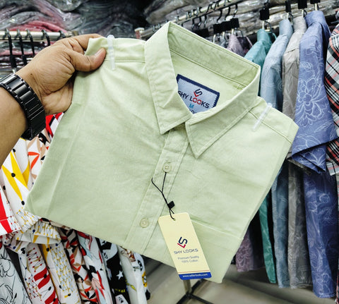 Premium Solid Shirt Light Green product photo | OmegaBD