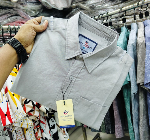 Premium Solid Shirt Light Gray