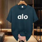 Premium Drop Shoulder T-Shirt Text Graphic Collection - Teal Text Logo