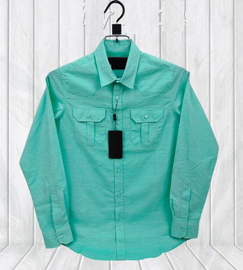 Premium Lap Seam Double Pocket Shirt Mint Green product photo | OmegaBD