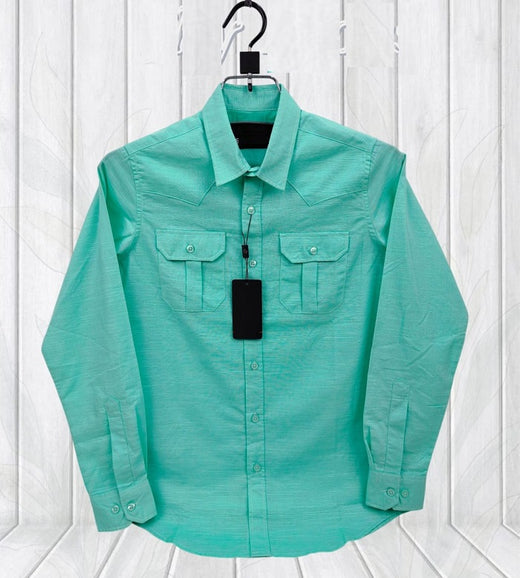 Premium Lap Seam Double Pocket Shirt Mint Green