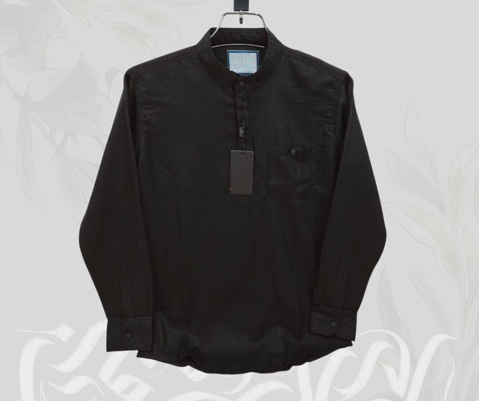 Pure Cotton Katuya Shirt For Men Black product photo | OmegaBD