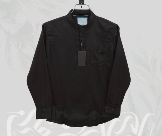 Pure Cotton Katuya Shirt For Men Black