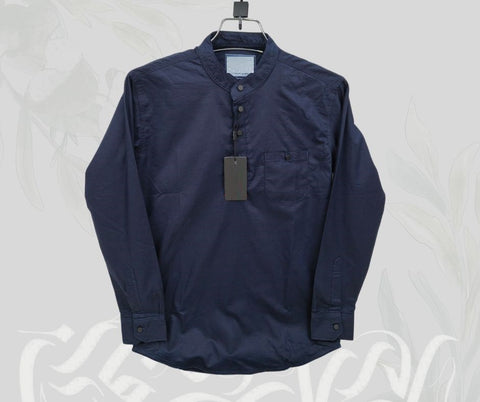Pure Cotton Katuya Shirt For Men Navy Blue product photo | OmegaBD