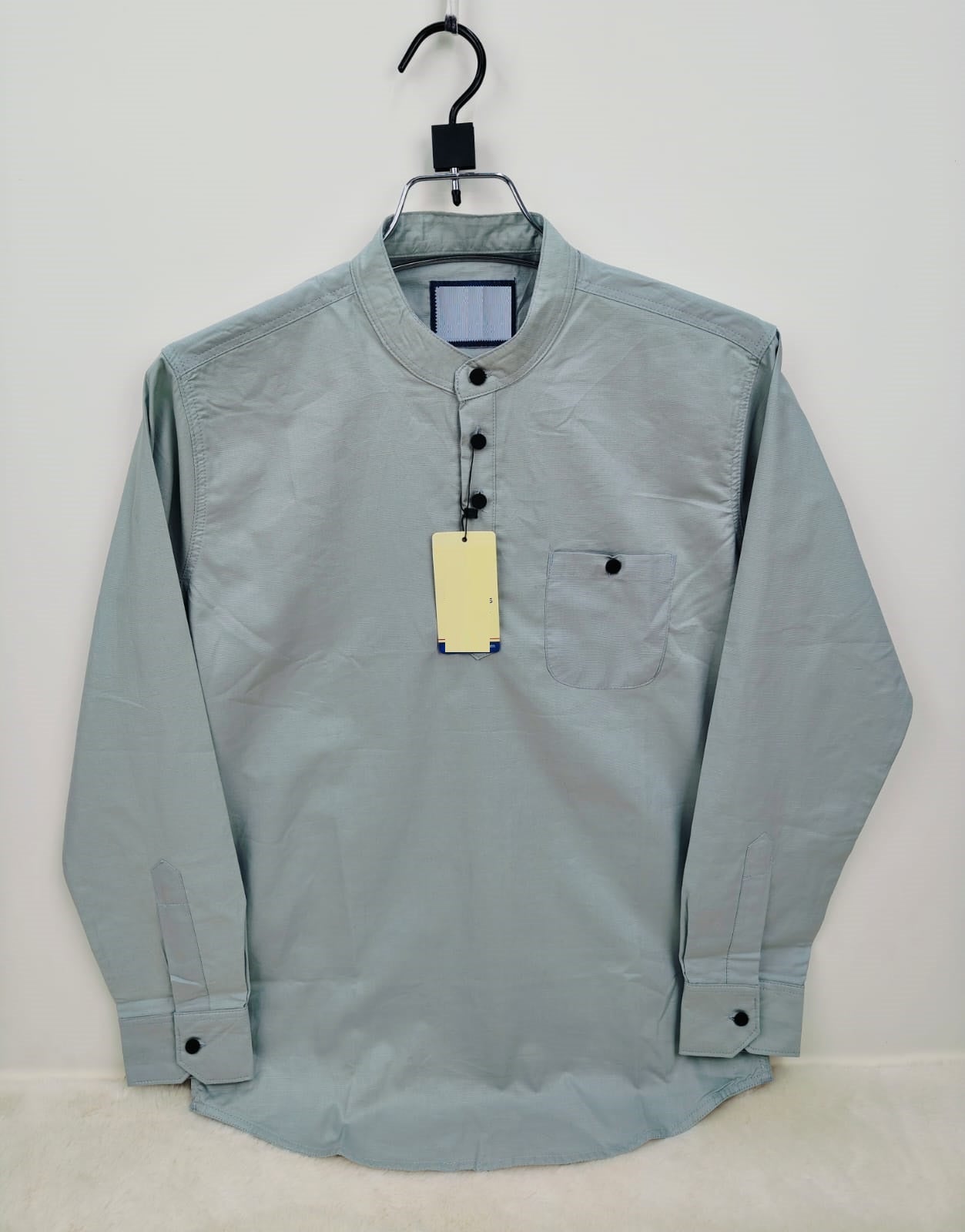 Pure Cotton Katuya Shirt For Men Light Gray product photo | OmegaBD