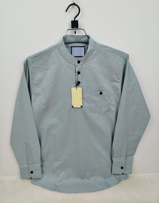 Pure Cotton Katuya Shirt For Men Light Gray