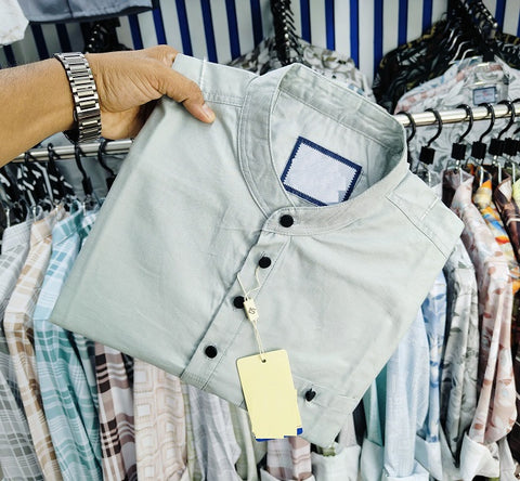 Pure Cotton Katuya Shirt For Men Light Gray product photo | OmegaBD