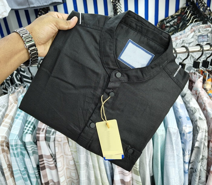 Pure Cotton Katuya Shirt For Men Black product photo | OmegaBD