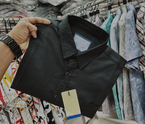 Premium Solid Shirt Full Sleeve Black product photo | OmegaBD