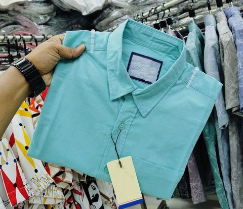 Premium Solid Shirt Full Sleeve Mint Green product photo | OmegaBD
