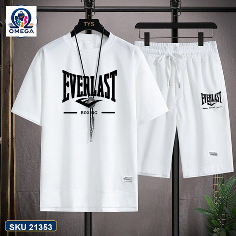 Mash T-Shirt and Shorts Combo White Everlast Boxing Graphic product photo | OmegaBD