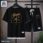 Mash T-Shirt and Shorts Combo Black Chicago 23 Graphic product photo | OmegaBD