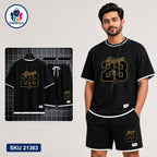 Mash T-Shirt and Shorts Combo Black Chicago 23 Graphic Bangladeshi model preview | OmegaBD