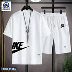 Mash T-Shirt and Shorts Combo White Nike Side Logo product photo | OmegaBD