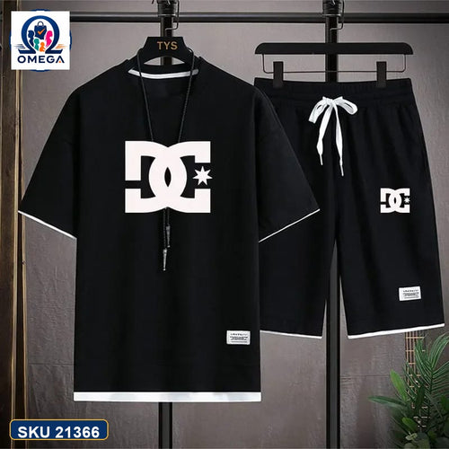 Mash T-Shirt and Shorts Combo Black DC Star Logo product photo | OmegaBD