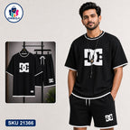 Mash T-Shirt and Shorts Combo Black DC Star Logo Bangladeshi model preview | OmegaBD