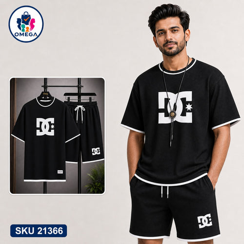 Mash T-Shirt and Shorts Combo Black DC Star Logo Bangladeshi model preview | OmegaBD