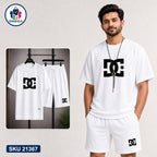 Mash T-Shirt and Shorts Combo White DC Star Logo Bangladeshi model preview | OmegaBD