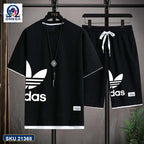 Mash T-Shirt and Shorts Combo Black Adidas Side Logo product photo | OmegaBD