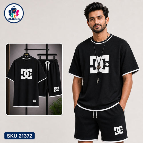 Mash T-Shirt and Shorts Combo Black DC Star Logo Bangladeshi model preview | OmegaBD