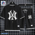 Mash T-Shirt and Shorts Combo Black NY Logo product photo | OmegaBD